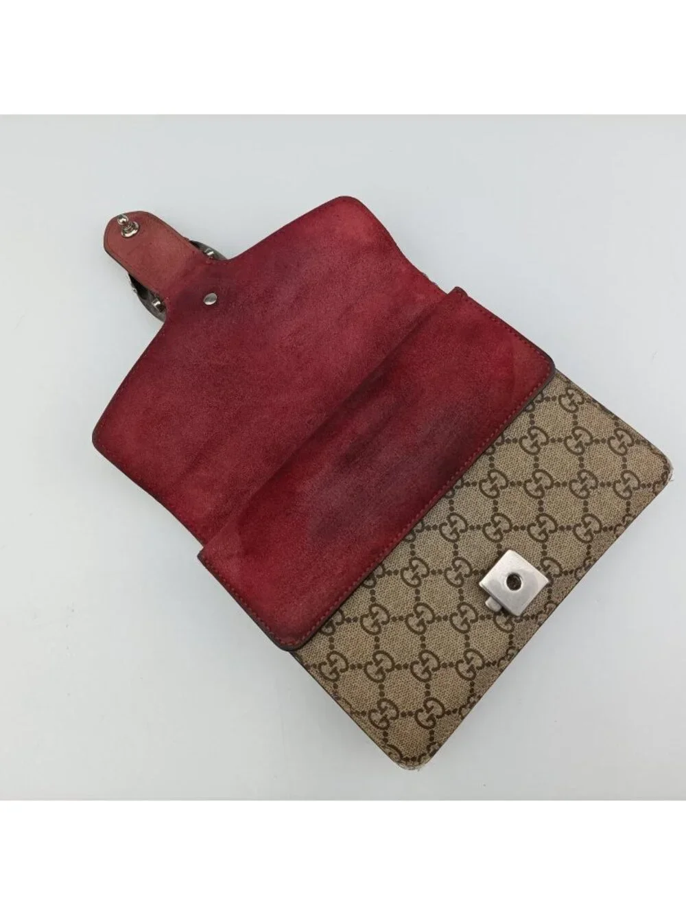 Gucci Dionysus Beige Red Multicolor Suede Shoulder Bag
